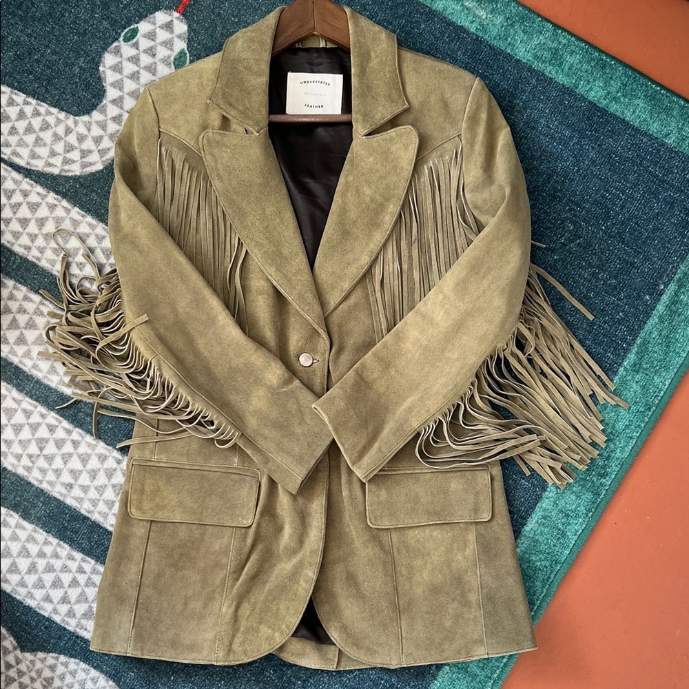 Understated Leather Marlboro Fringe Blazer